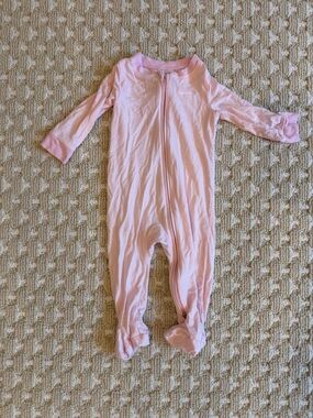 Nike Pink Long-Sleeve Footed One-Piece